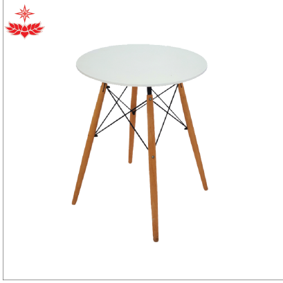 เช่าโต๊ะกลมขาไม้ (สีขาว)