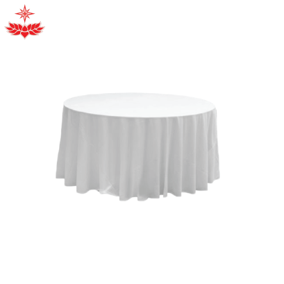 โต๊ะหน้าขาวกลม (ไซส์ L) + ผ้าคลุมสีขา