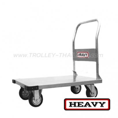 ST-11L รถเข็นสี่ล้อพื้นสแตนเลส (มือจับพับไม่ได้)