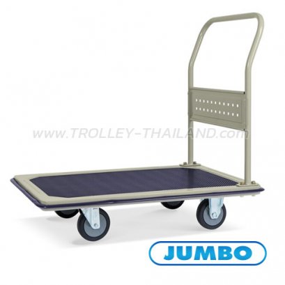 HB-211JT รถเข็นพื้นเหล็กชั้นเดียวแบบติดแผงแขวนจับข้างเดียวพับไม่ได้ FIX HANDLE รับน้ำหนัก 370 กก. JUMBO