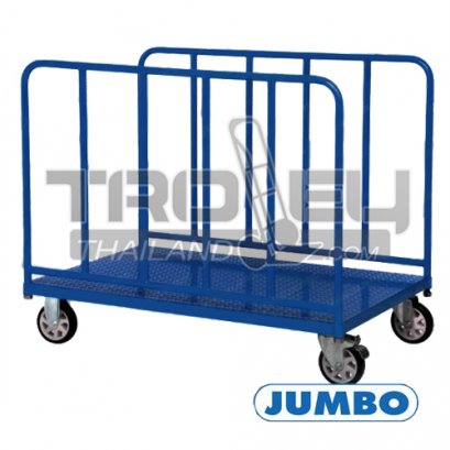 HTL-1208SR รถเข็นวัสดุทรงยาวและเป็นแผ่น แบบใช้ขนวัสดุแท่งหรือม้วน พื้นเหล็กลาย แผงข้างท่อ JUMBO