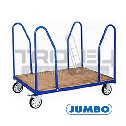 HTC-1208W รถเข็นวัสดุทรงยาวและเป็นแผ่น แบบใช้ขนวัสดุแท่งหรือม้วน พื้นไม้ ท่อสี่มุม JUMBO