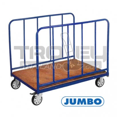 HTL-1208WR รถเข็นวัสดุทรงยาวและเป็นแผ่น แบบใช้ขนวัสดุแท่งหรือม้วน พื้นไม้ แผงข้างท่อ JUMBO