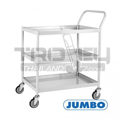 PT3-5007 รถเข็นถาดเหล็กพ่นสี 3 ชั้น มือจับข้างเดียวแบบเชื่อมติดทั้งคัน 840x508x990 มม. รับน้ำหนัก 150 กก. JUMBO