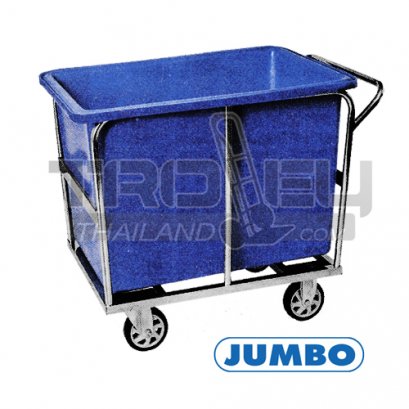 RTT-07SH รถเข็นสแตนเลสสำหรับใส่ถังหล่อขนาดใหญ่/ผ้าเปียก ไม่มีแฮนด์จับ(มีล้อ) 1455x820x1040 มม. รับน้ำหนัก 350 กก. JUMBO