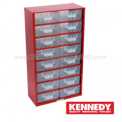 KEN-593-5200K กล่องเครื่องมือพลาสติกมีลิ้นชัก กล่องเก็บอะไหล่ (สีแดง) SERVICES CASES