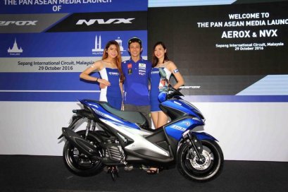 ยามาฮ่าดึง "รอสซี่" ร่วมเปิดตัว "Yamaha Aerox 155" ออโตเมติกสายพันธุ์สปอร์ตรุ่นใหม่ครั้งแรกของโลกที่สนามเซปัง