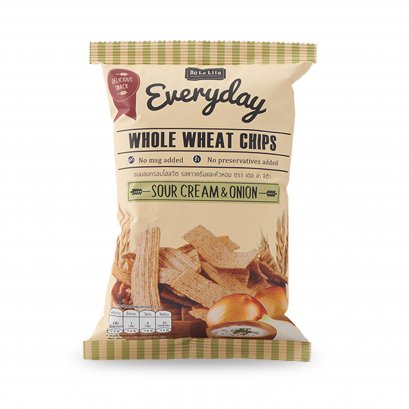 Whole wheat chips sour cram and onion flavour