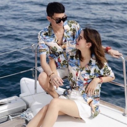 เสื้อฮาวาย เด็ก&amp;ผู้ใหญ่  เสื้อครอบครัว Hawaiian aloha Shirts ハワイアンシャツ  (California)