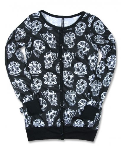 Liquor Brand SKULL PATTERN Women Cardigans