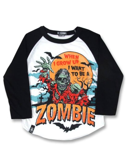 Six Bunnies Zombie Kids Raglans.