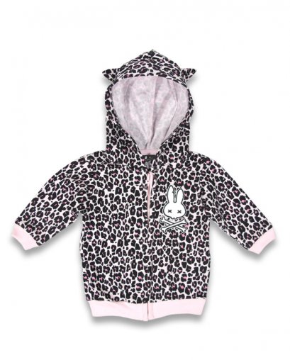 Six Bunnies LEO pink Baby Kapuzenpullover / Hoodies.