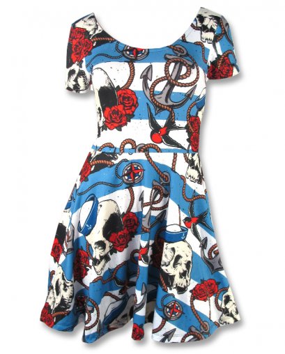 Liquor Brand NAUTICAL SKULL-skate Women Dresses
