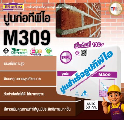 ปูนก่อสำเร็จรูป ทีพีไอ (M309) ปูนก่อสำเร็จรูปชนิดแห้ง 