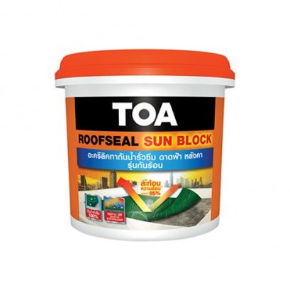 อะครีลิคทากันซึม-กันร้อน TOA&nbsp;รูฟซิลซันบล็อค 201SB&nbsp;เทา&nbsp;ถัง