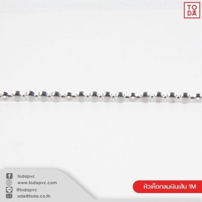 Round mushroom head silver strands 1M