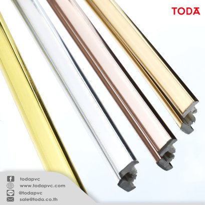 PVC Edge 11mm × 2.4m. Gold color, square back_WX