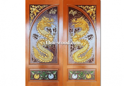 ประตูไม้สักบานคู่ D0250