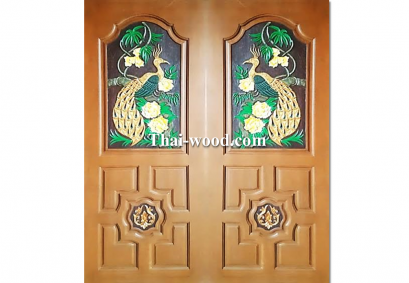 ประตูไม้สักบานคู่ D0257