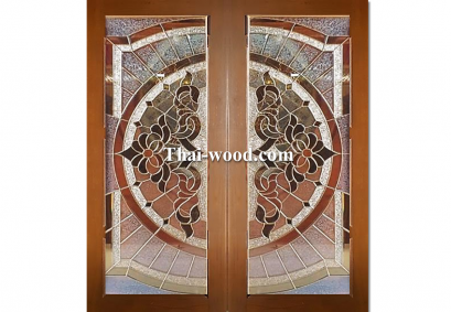 ประตูไม้สักบานคู่ D0261