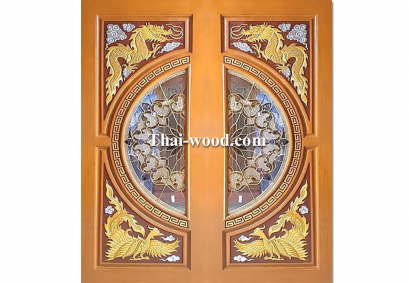 ประตูไม้สักบานคู่ D0265