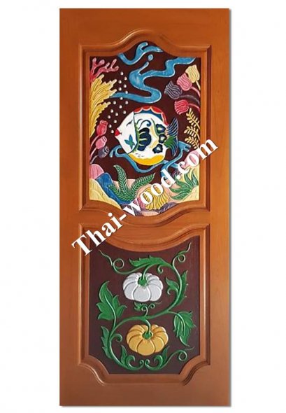 ประตูไม้สักบานเดี่ยวD307