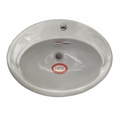 C007 อ่างล้างหน้าฝัง บนเคาน์เตอร์ [ สีเทา สีเนื้อ สีชมพูกุหลาบ สีชมพูนุช สีครีม สีเนื้อ สีน้ำเงิน สีน้ำเงินเข้ม]- COTTO
