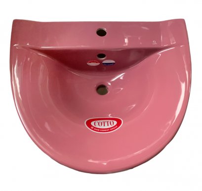 C050 อ่างล้างหน้าแบบฝังบนเคาน์เตอร์ รุ่น รอยัล โรซานนา สีแดงอมรา (Excel Rasberry) - COTTO
