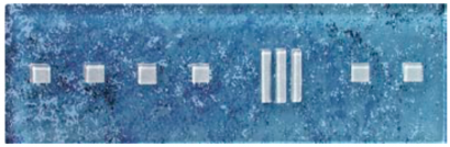 GT3009 กรุยเชิง กระเบื้องแก้ว (80 x 248 x 8 mm.) รุ่น Marble Elegance Blue - GLASCERA