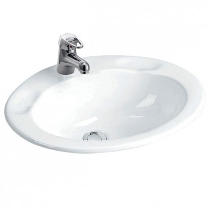 K-18806X-1-WK อ่างล้างหน้าฝังบนเคาน์เตอร์ รุ่น CAT'S EYE สีขาว - KARAT