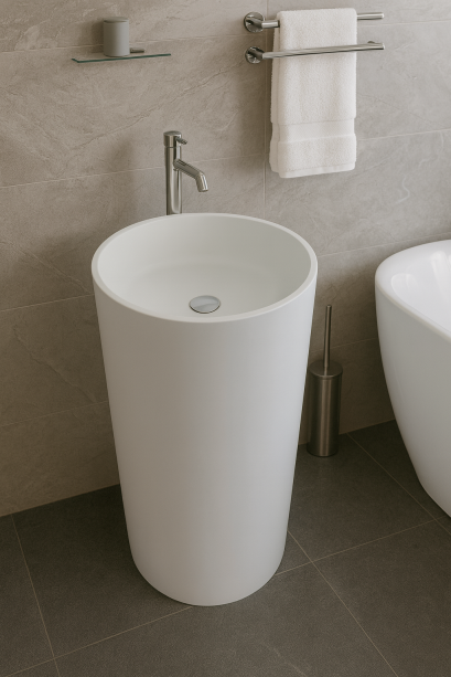Model : BS45F-02 อ่างล้างหน้า อ่างล้างมือ วัสดุหินสังเคราะห์ (Solid Surface)
