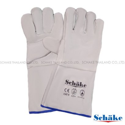 Schake ถุงมือหนังท้องบุกันความร้อน ยาว14 นิ้ว สีธรรมชาติ