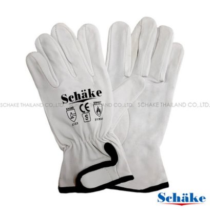 Schake ถุงมืออาร์กอนหนังแกะกุ๊นขอบตีนตุ๊กแก