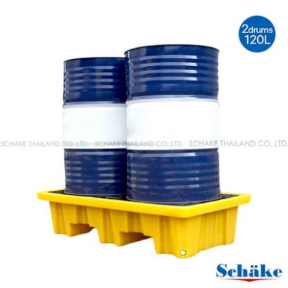พาเลทรองรับสารเคมีรั่วไหล สำหรับถัง200ลิตร 2 ถัง