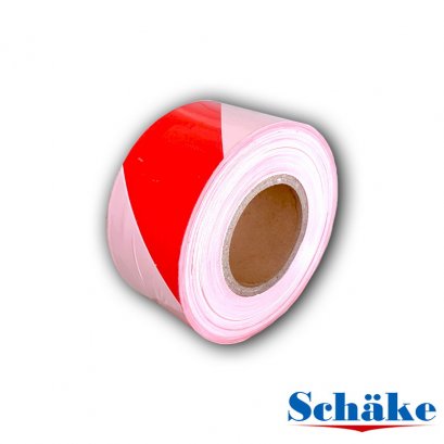 Schake เทปกั้นเขต สีขาว-แดง 3&quot;x500M. เทปกั้นพื้นที่