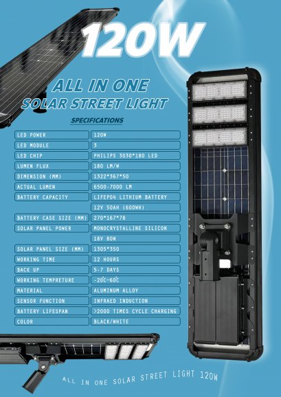 Solar Street Light 120W - (All in One)