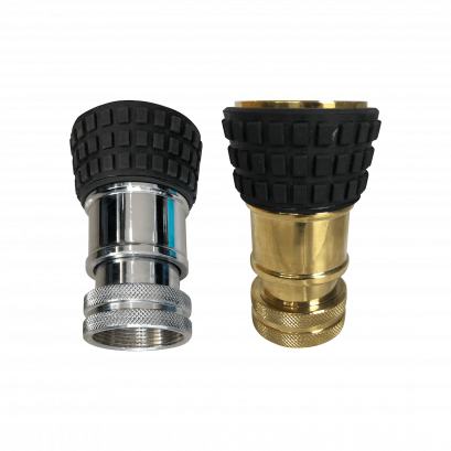 หัวฉีดปรับฝอย ชนิดเกลียว ขอบยางดำ (ใช้สวมหัวฉีดลำตรง) ขนาด 2.5&quot; (ทองเหลือง/ทองเหลืองชุบโครเมียม)