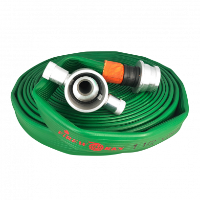 สายส่งน้ำดับเพลิง (FIREWORKS) ชนิดยาง 3 ชั้น 20 BAR สีเขียว