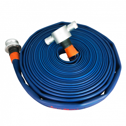 สายส่งน้ำดับเพลิง (FIREWORKS) ชนิดยาง 4 ชั้น 24 BAR สีน้ำเงิน