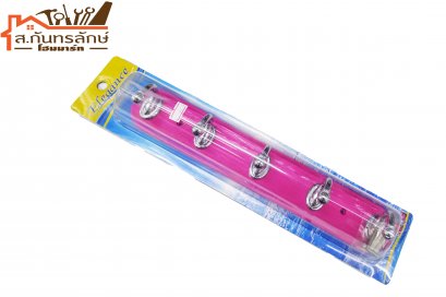 	ขอแขวนลายไม้5ขอ EG-3469 SLH สีชมพู