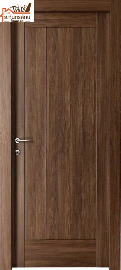ประตูไม้เคลือบสี 100x200 G4 เดิร์น6 ช่อง สีเทาดำ