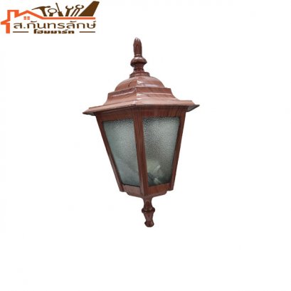 	โคมไฟผนัง S02-W STC หกเหลี่ยม-ไม้แดง