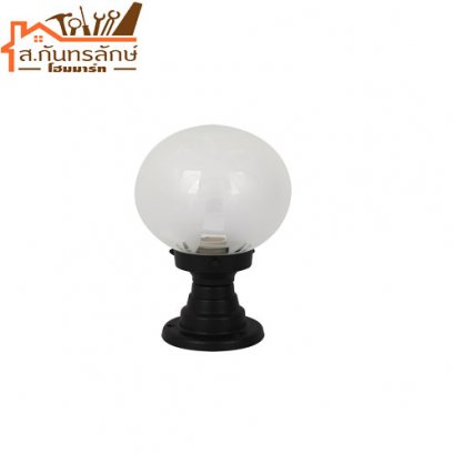 โคมหัวเสา8&quot; กลมขาวลายต้นมะพร้าว