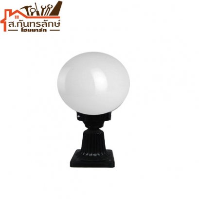 	โคมหัวเสา8&quot; แก้วนมขาพลาสติก