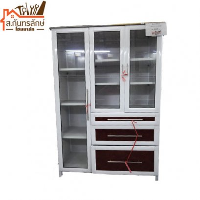 	ตู้ครัว A16CRตู้ไฮเทค3ชัก MRK 4ฟุตอบขาวไม้แดง