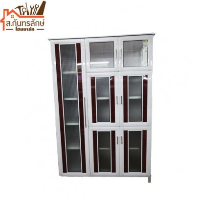 ตู้ครัว A7-C กับข้าวไฮเทค4ฟุต MRK อบขาวไม้แดง