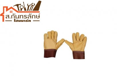 ถุงมือหนังเฟอร์นิเจอร์ สลับสี2สี สั้น หนังแท้