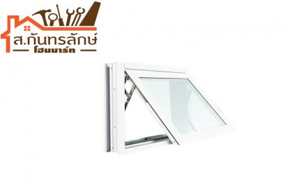 นต.อลูมิเนียม 45x50(เปิดกระทุ้ง) WH สีขาว+มุ้งลวด