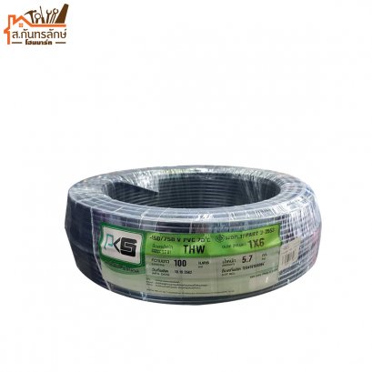 สายไฟเดี่ยว THW สีขาว 1x6 PKS 100 เมตร