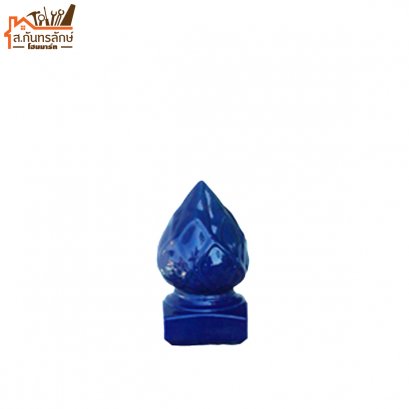 หัวเสา บัวเซรามิค สีน้ำเงิน ขนาด 6x6&quot;